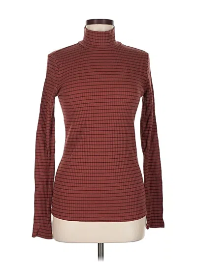 Pre-owned Carve Designs Long Sleeve Turtleneck In Burgundy