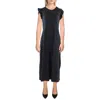 Carve Designs Maeve Womens Ruffled Slub Midi Dress In Black