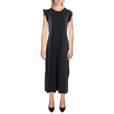 Carve Designs Maeve Womens Ruffled Slub Midi Dress