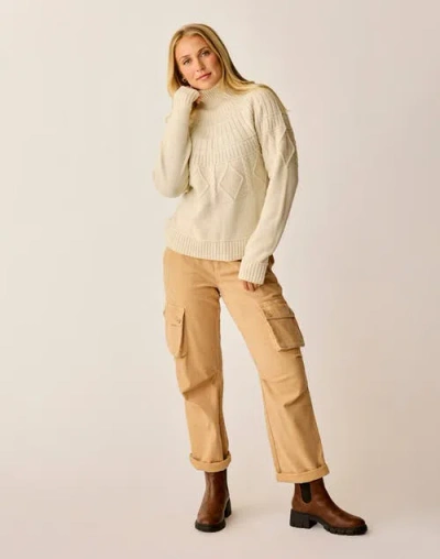 Carve Designs Neve Cable Turtleneck In Brown