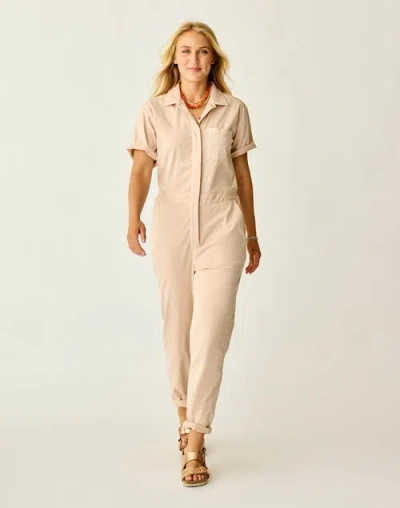 Carve Designs Nyla Twill Jumpsuit In Neutral
