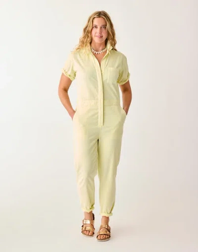 Carve Designs Nyla Twill Jumpsuit In Yellow