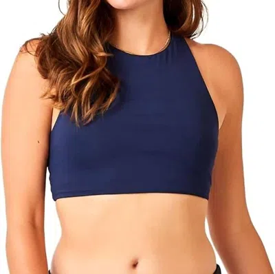 Carve Designs Sanitas Reversible Bikini Top In Navy Haku/navy Bayside In Blue