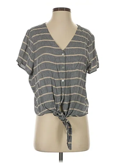 Pre-owned Carve Designs Short Sleeve Blouse In Gray