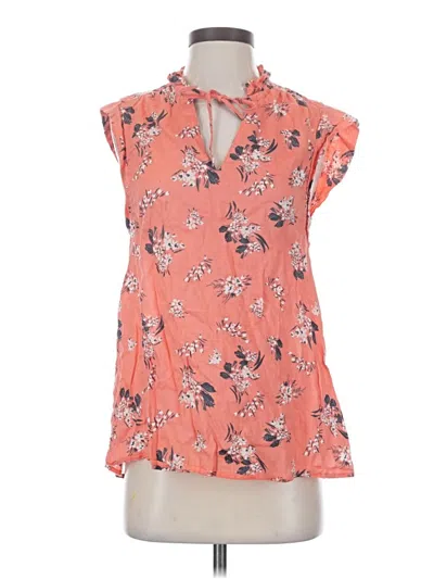 Pre-owned Carve Designs Short Sleeve Blouse In Orange