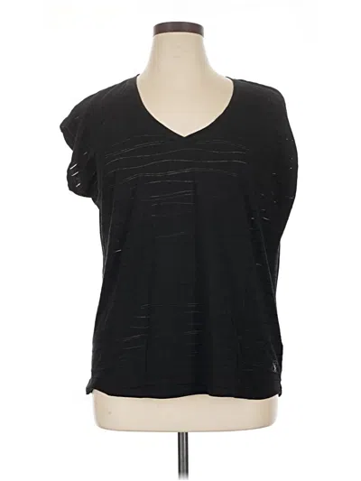 Pre-owned Carve Designs Short Sleeve Top Black V-neck Tops