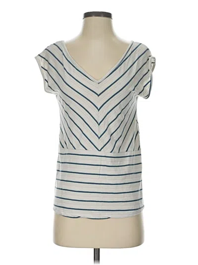 Pre-owned Carve Designs Short Sleeve Top Silver V-neck Tops