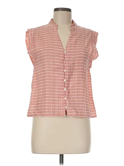 Pre-owned Carve Designs Sleeveless Button Down Shirt In Pink