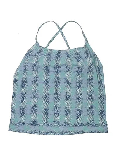 Pre-owned Carve Designs Swimsuit Top Blue Chevron/herringbone Pattern Swimwear