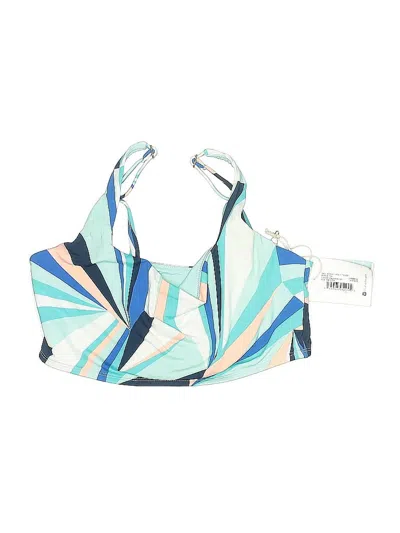 Pre-owned Carve Designs Swimsuit Top Blue Print Pattern Swimwear