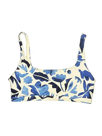 Pre-owned Carve Designs Swimsuit Top Blue Print Pattern Swimwear