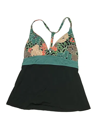 Pre-owned Carve Designs Swimsuit Top Green Graphic Pattern Swimwear