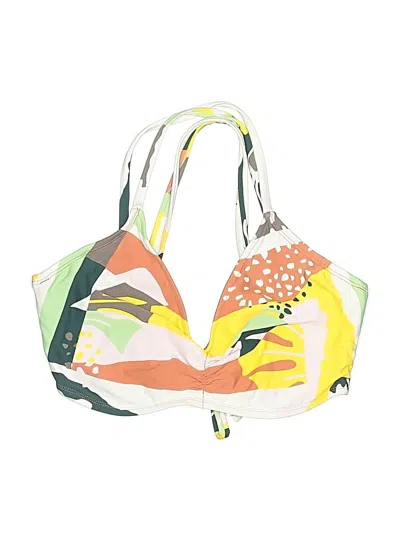 Pre-owned Carve Designs Swimsuit Top Yellow Graphic Pattern Swimwear