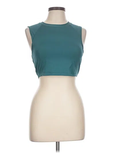 Pre-owned Carve Designs Tank Top Teal Halter Neckline Tops