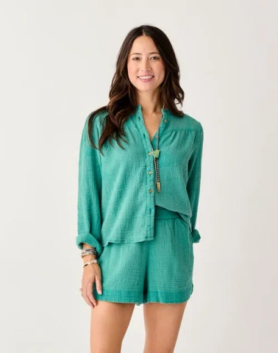 Carve Designs Tatum Double Gauze Shirt In Green