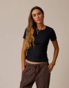 Carve Designs Vega Rib Tee 2.0 In Black