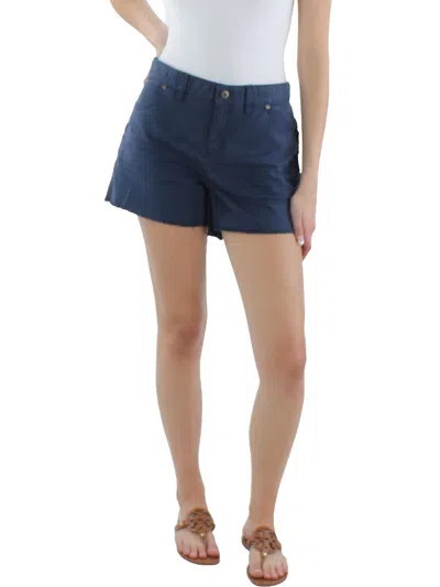 Carve Designs Womens Mini Frayed Hem Casual Shorts In Blue