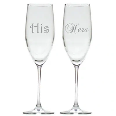 Carved Solutions 2 Piece 8 Oz. Glass Flute Set In Clear