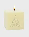 Carved Solutions 3" Eco-luxury Christmas Tree Soy Candle In White