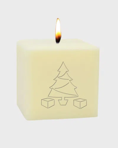 Carved Solutions 3" Eco-luxury Christmas Tree Soy Candle In White