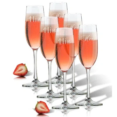 Carved Solutions 6 Piece 8 Oz. Glass Flute Set In Clear
