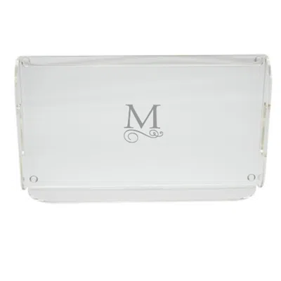 CARVED SOLUTIONS ACRYLIC SERVING TRAY WITH HANDLES-PI-FLOURISH-D