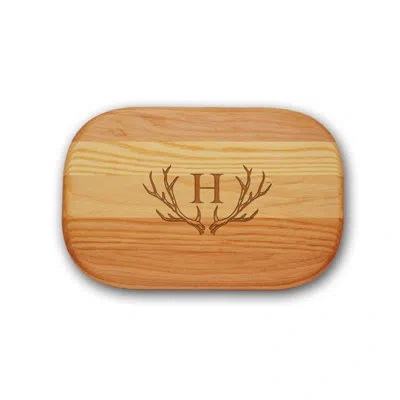 Carved Solutions Antler Initial Wood Cutting Board
