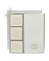 Carved Solutions Bells Motif 3pc Soap Set With 12 Gold Embossed Towels