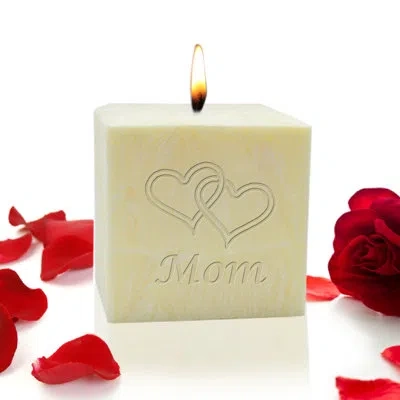 Carved Solutions Double Heart Mom Unscented Votive Candle In Champagne