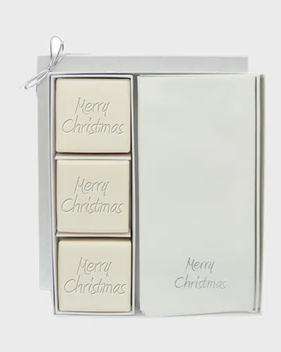 Carved Solutions Eco-luxury Merry Christmas Courtesy Gift Set In Silver