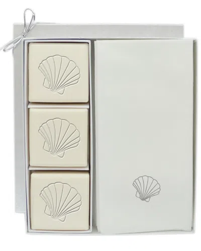 Carved Solutions Eco-luxury Scallop 15pc Soap & Towel Set In Gray