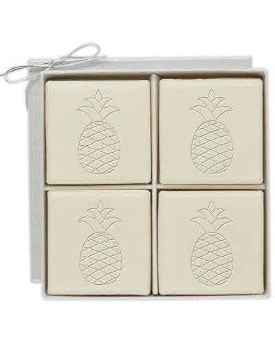 CARVED SOLUTIONS CARVED SOLUTIONS' ECOLUXURY MI-LUXE 4 SQUARE BAR SET PERSONALIZED WITH PINEAPPLE
