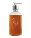 Carved Solutions Flamingo Initial Glass Soap Dispenser 8oz Boston Round