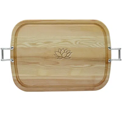 CARVED SOLUTIONS LARGE EVERYDAY TRAY WITH URBAN PEWTER -LOTUS