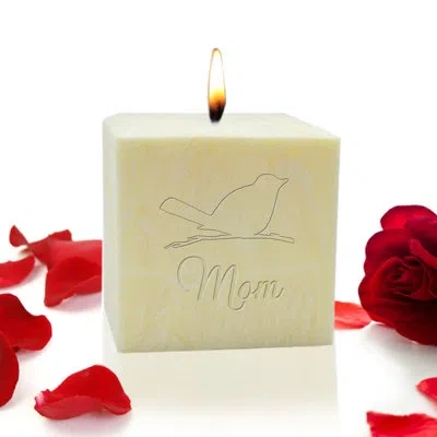 Carved Solutions Mom And Bird Scented Flameless Candle In Matte Ivory