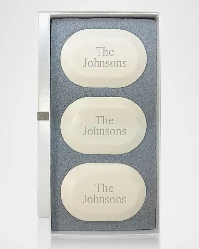 Carved Solutions Personalized Original Soap Trio - Name Or Phrase In White