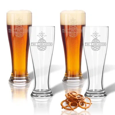 Carved Solutions Personalized Pineapple 16 Oz. Pilsner Glass In Clear
