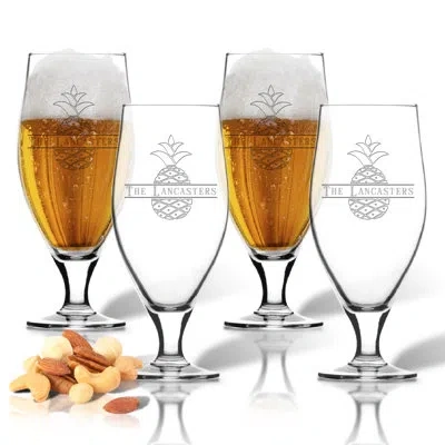 Carved Solutions Personalized Pineapple Cervoise 16 Oz. Beer Glass In Clear