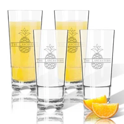 Carved Solutions Personalized Pineapple Tritan 16 Oz. Highball Glass In Clear