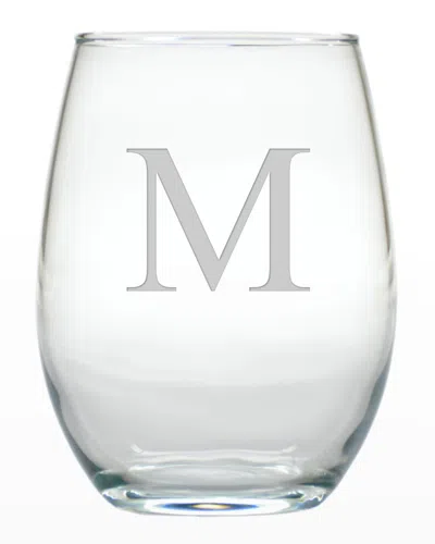 Carved Solutions Stemless Wine Glasses, Set Of 4 In White