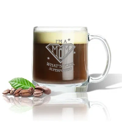 Carved Solutions "super Mom" Coffee Mug In Clear