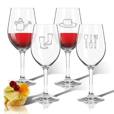 Carved Solutions Tritan 4 Piece 12 Oz. Plastic Stemmed Wine Glass Set In Clear