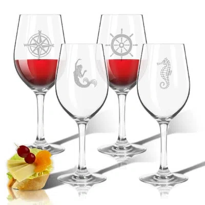 Carved Solutions Tritan 4 Piece 12 Oz. Plastic Stemmed Wine Glass Set In Clear
