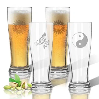 Carved Solutions Tritan 4 Piece 14 Oz. Plastic Pilsner Glass Set In Clear