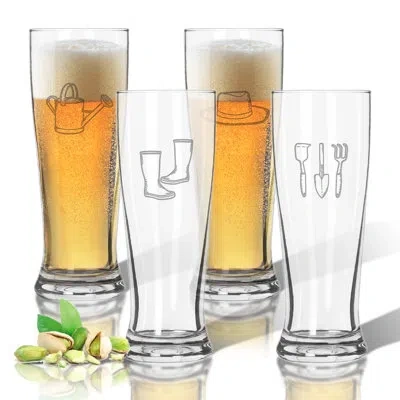 Carved Solutions Tritan 4 Piece 14 Oz. Plastic Pilsner Glass Set In Clear