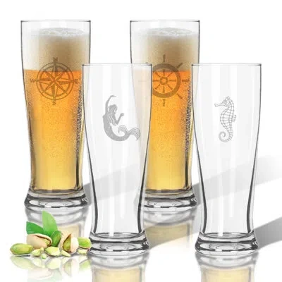 Carved Solutions Tritan 4 Piece 14 Oz. Plastic Pilsner Glass Set In Clear