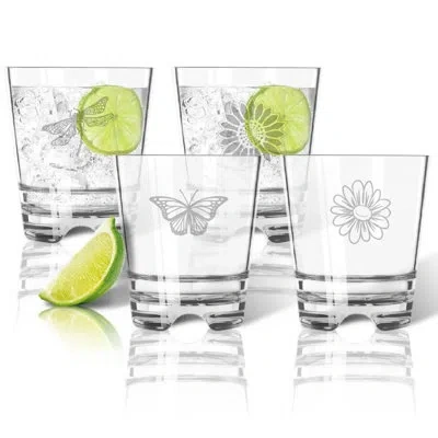Carved Solutions Tritan 4-piece 12 Oz. Whiskey Glass Set In Clear