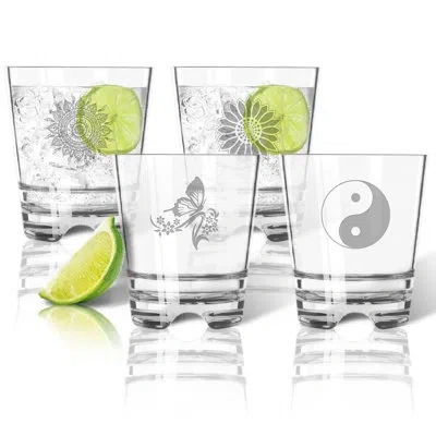 Carved Solutions Tritan 4-piece 12 Oz. Whiskey Glass Set In Clear