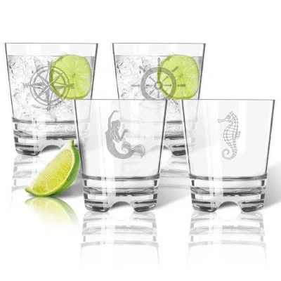 Carved Solutions Tritan 4-piece 12 Oz. Whiskey Glass Set In Clear