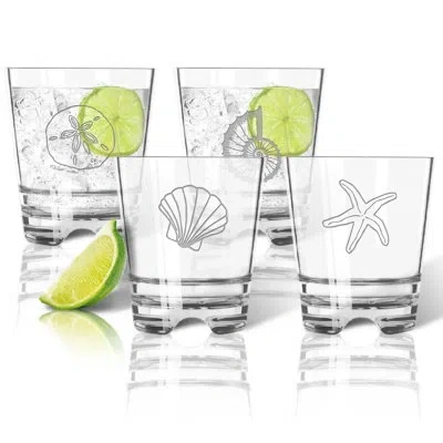 Carved Solutions Tritan Shell 4-piece 12 Oz. Whiskey Glass Set In Clear